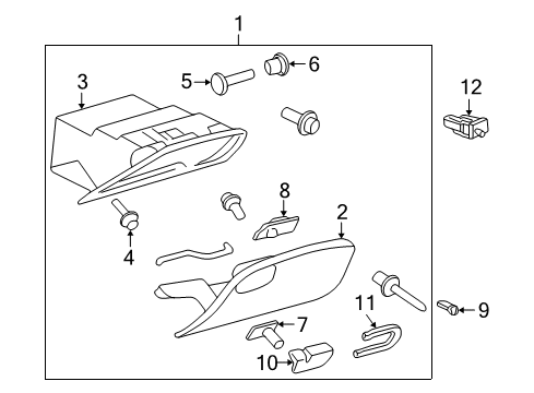 1999 Pontiac Grand Am Glove Box Hinge Pin Diagram for 21040841