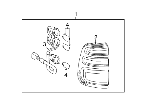 2007 Toyota Land Cruiser Tail Lamps Lens & Housing Diagram for 81561-60680