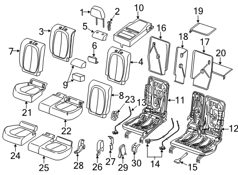 2016 BMW X1 Rear Seat Components Cover Isofix Diagram for 52207384719