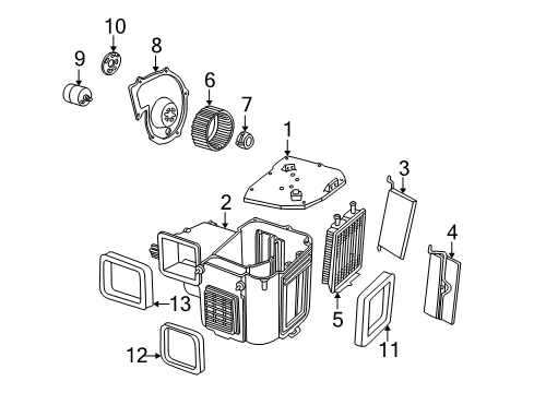 1994 Dodge B250 A/C Evaporator & Heater Components Core-Heater Deluxe Diagram for 4034997