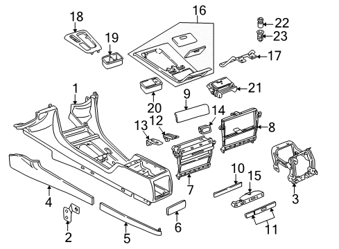2001 BMW 740i Center Console On Bord Monitor Support Diagram for 51168177695