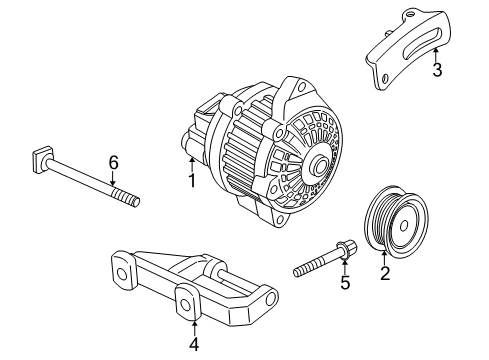 1997 Honda Civic Alternator Bolt, Alternator Diagram for 90057-PG7-003