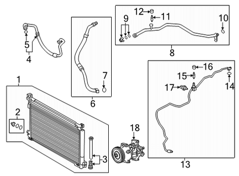 2022 Toyota Corolla Cross A/C Condenser, Compressor & Lines Liquid Line Diagram for 88710-0A100