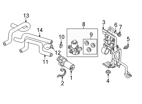 2002 BMW Z8 Water Pump Inlet Water Hose Diagram for 64218377246