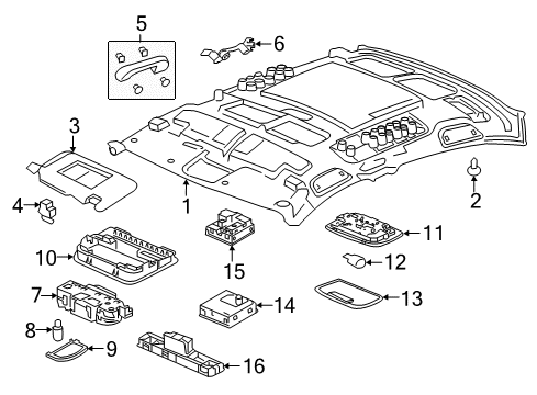 2017 Honda Civic Interior Trim - Roof Clip Trim*NH900L* Diagram for 90667-SWZ-003ZV