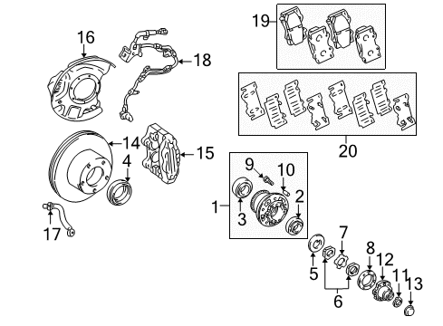 2007 Toyota Land Cruiser Brake Components Shim Kit, Anti Squeal, Front Diagram for 04945-60010