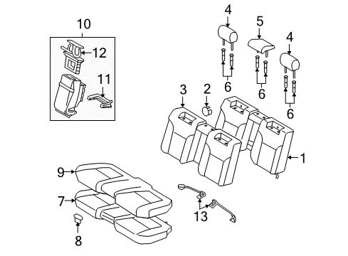 2008 Lexus GS450h Rear Seat Components Rear Seat Armrest Assembly, Center Diagram for 72830-30C70-B0