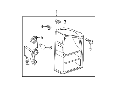 2012 Nissan Pathfinder Bulbs Lamp Assembly-Rear Combination, RH Diagram for 26550-EA525