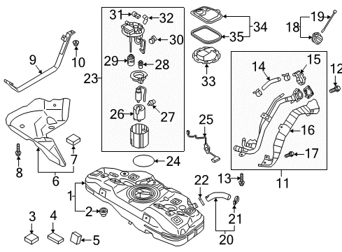 2018 Hyundai Accent Senders Valve Assembly-Fuel Cut Diagram for 31155F3500