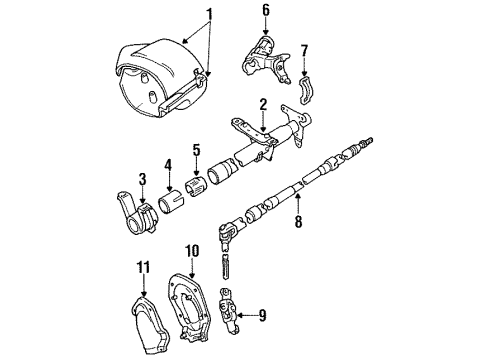 1992 Toyota Tercel Steering Column Housing & Components, Shaft & Internal Components, Shroud, Switches & Levers Switch Assy, Windshield Wiper Diagram for 84652-16360