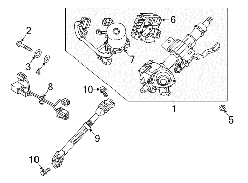 2017 Hyundai Sonata Steering Column Assembly Column Assembly-Upper Diagram for 56310-E6700
