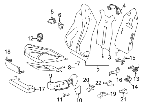 2017 Lexus GS200t Driver Seat Components Shield, Front Seat Cushion Diagram for 71873-21040-C0