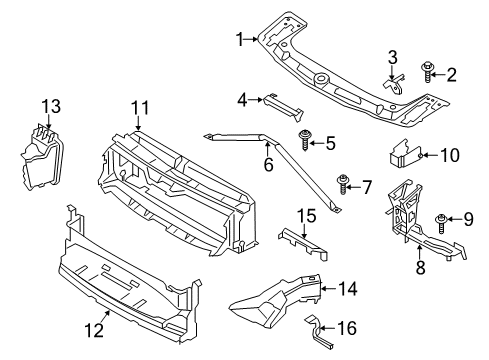 2012 BMW 328i Radiator Support Hex Bolt With Washer Diagram for 07147152728