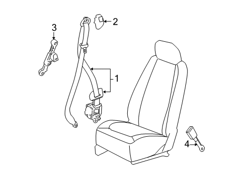 2009 Chevrolet HHR Seat Belt Latch Diagram for 89026215