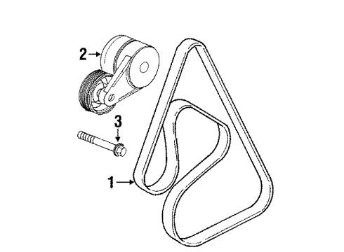 1999 Oldsmobile Intrigue Belts & Pulleys Serpentine Belt Diagram for 12569503