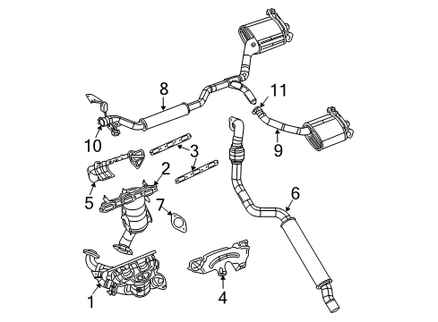 2008 Chrysler Pacifica Exhaust Components Exhaust Muffler Diagram for 4880441AB