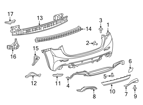 2019 Infiniti QX30 Rear Bumper Reinforce-Inner, Rear Bumper Center Diagram for 85030-5DA0A