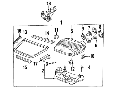 1990 Nissan 300ZX Bulbs Headlamp Unit Passenger Side Diagram for 26014-30P00