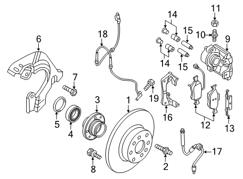 2018 Ram ProMaster City Brake Components Adapter-Disc Brake CALIPER Diagram for 68211485AA