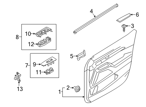 2020 Kia Telluride Front Door Pad U Diagram for 82742S9000GYT