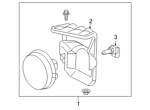 2007 GMC Sierra 3500 HD Fog Lamps Fog Lamp Assembly Diagram for 15776381