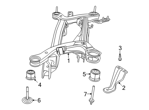 2009 Dodge Journey Rear Suspension Components, Lower Control Arm, Stabilizer Bar Bracket-CROSSMEMBER Diagram for 5151021AA