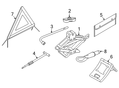 2019 Infiniti QX30 Jack & Components Lug Nut Wrench Diagram for 99545-HG00A