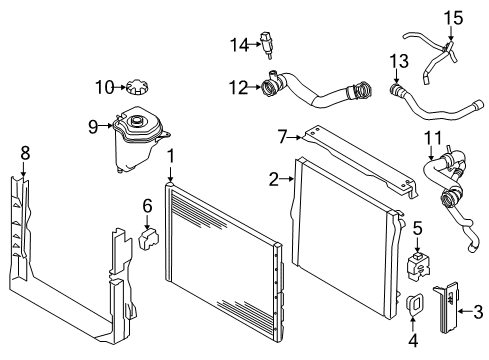 2016 BMW X5 Radiator & Components Vent Pipe Diagram for 11537843262