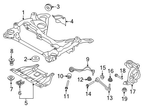 2017 BMW M4 Front Suspension Components, Lower Control Arm, Stabilizer Bar Left Wishbone Diagram for 31122284529