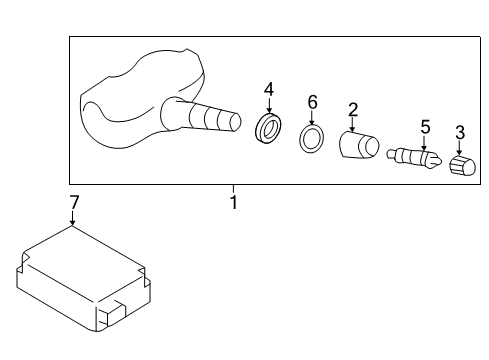 2018 Toyota 86 Tire Pressure Monitoring TPMS Sensor Valve Diagram for SU003-00755