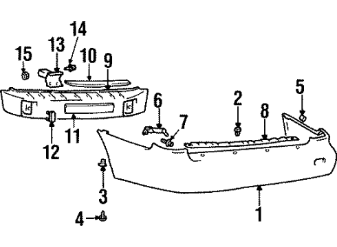 1996 Hyundai Elantra Rear Bumper Screw-Tapping Diagram for 12493-05141