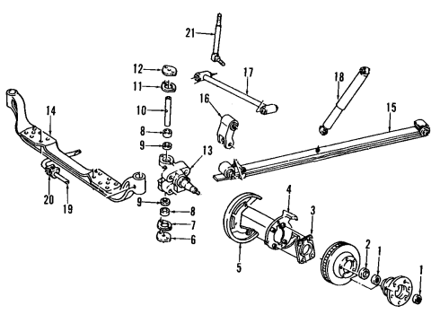 1999 GMC Yukon Front Suspension Components, Lower Control Arm, Upper Control Arm, Stabilizer Bar Bushing, Front Lower Control Arm Diagram for 15990217