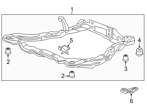 2009 Kia Amanti Suspension Mounting - Front BUSHING-CROSSMEMBER Diagram for 624853F600