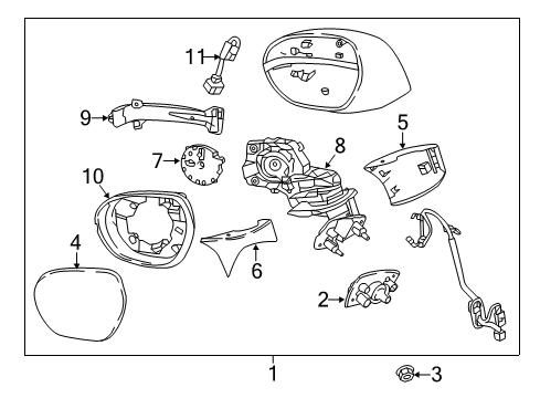 2020 Buick Envision Mirrors Bezel Diagram for 23228355