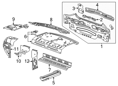 2016 Chevrolet Sonic Rear Body Outer Reinforcement Diagram for 95016904