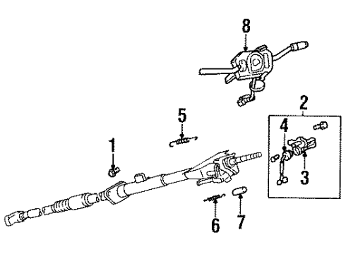 1997 Honda Passport Steering Column & Wheel, Steering Gear & Linkage Switch, Combination Diagram for 8-97120-337-3