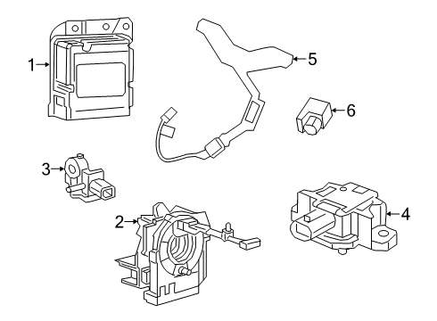 2019 Ram 3500 Air Bag Components CLOCKSPRI-Steering Column Control Mod Diagram for 68528303AA