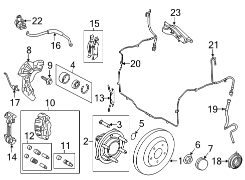 2007 Ford Expedition Brake Components Lock Hub Assembly Diagram for 7L1Z-3C247-A