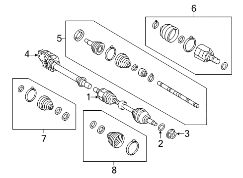 2019 Kia Cadenza Drive Axles - Front BEARING BRACKET & SH Diagram for 49560F6200AS