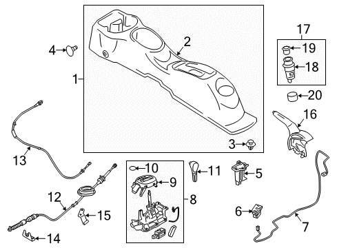 2012 Nissan Versa Gear Shift Control - AT Clip Diagram for 01553-05123