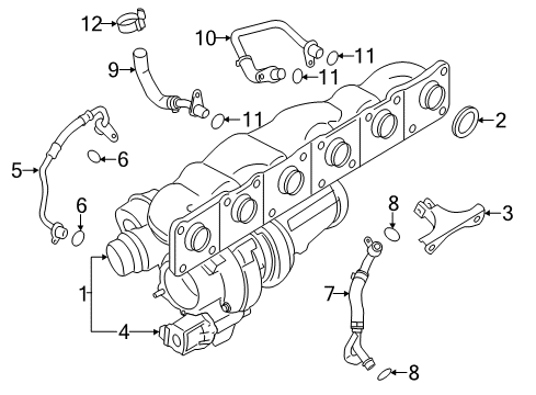 2018 BMW M2 Turbocharger Turbo Charger Diagram for 11658053153