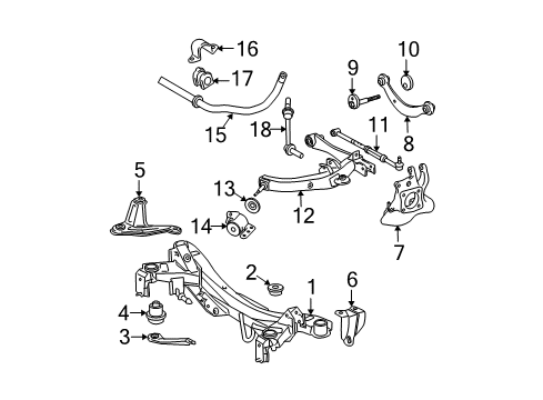 2007 Scion tC Rear Suspension Components, Stabilizer Bar & Components Bushings Diagram for 48818-21080