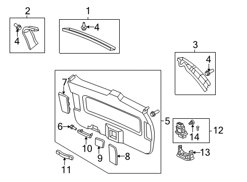 2007 Honda Odyssey Interior Trim - Lift Gate Garnish (Graphite Black) Diagram for 35802-SHJ-A01ZB