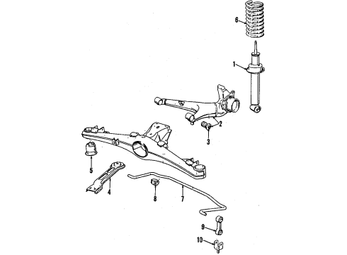 1984 BMW 318i Rear Suspension Components, Lower Control Arm, Stabilizer Bar Set Coil Springs Diagram for 33539057335