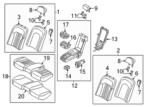 2022 Genesis G90 Rear Seat Components Sw Assembly-RR REMOCON Diagram for 96730-D2210-VCA
