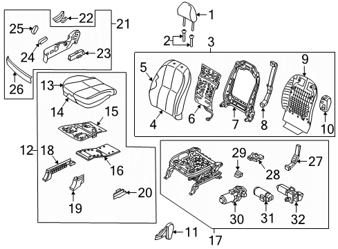 2019 Kia Sedona Passenger Seat Components Frame Assembly-Front Seat Diagram for 88410A9010