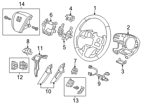 2014 Honda Odyssey Steering Column & Wheel, Steering Gear & Linkage Sw *NH902L* Diagram for 35875-TK8-A01ZB