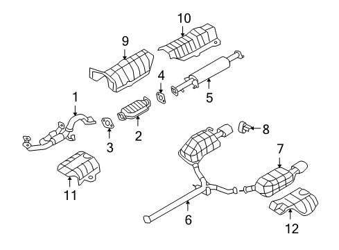 2009 Hyundai Sonata Exhaust Components Catalytic Converter Assembly Diagram for 28950-2G310