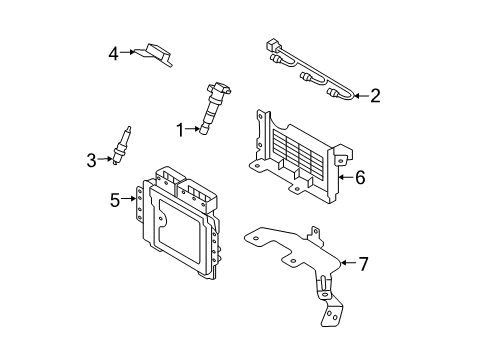 2009 Hyundai Santa Fe Ignition System Engine Control Module Unit Diagram for 39110-3C563