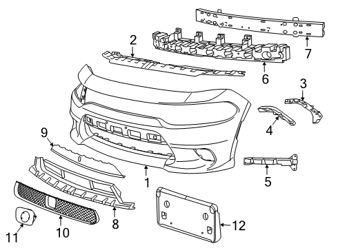 2021 Dodge Charger Bumper & Components - Front Grille-Lower Diagram for 68421767AB